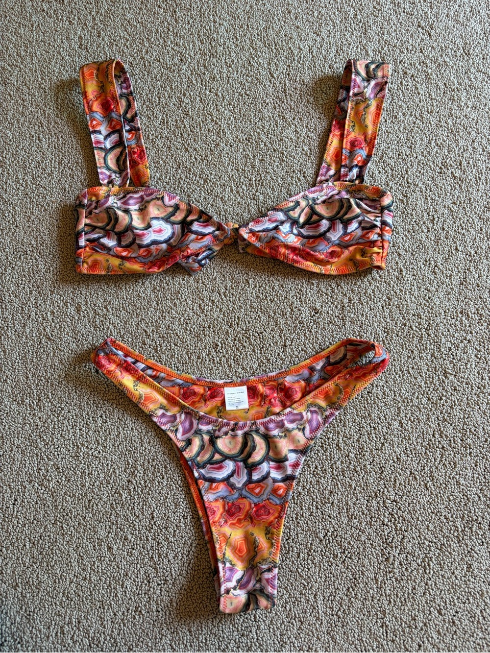 Strawberry Milk Mob Multicolor Abstract Bikini - tiger tail